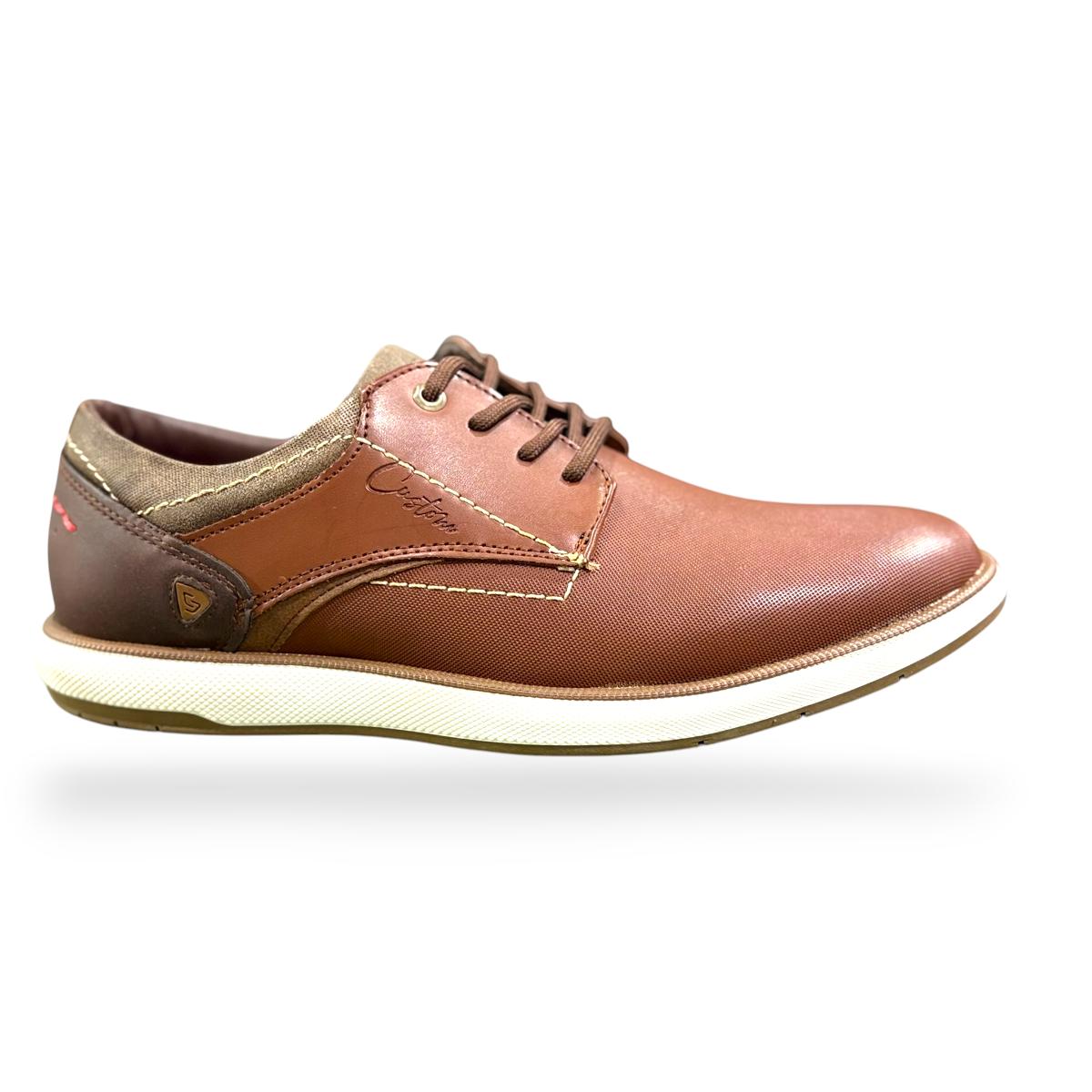 Zapato Casual Hombre Moderno Oxford Cordon Vestir Cafe Camel