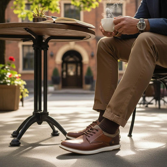 Zapato Casual Hombre Moderno Oxford Cordon Vestir Cafe Camel