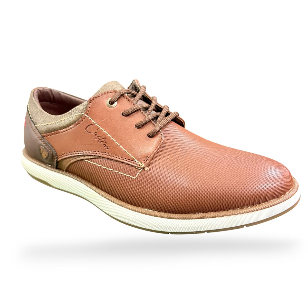 Zapato Casual Hombre Moderno Oxford Cordon Vestir Cafe Camel