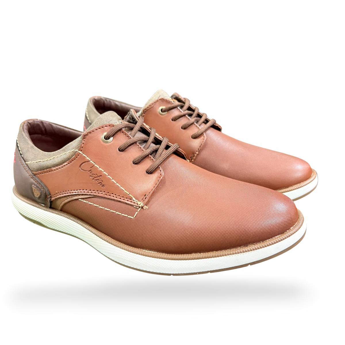 Zapato Casual Hombre Moderno Oxford Cordon Vestir Cafe Camel