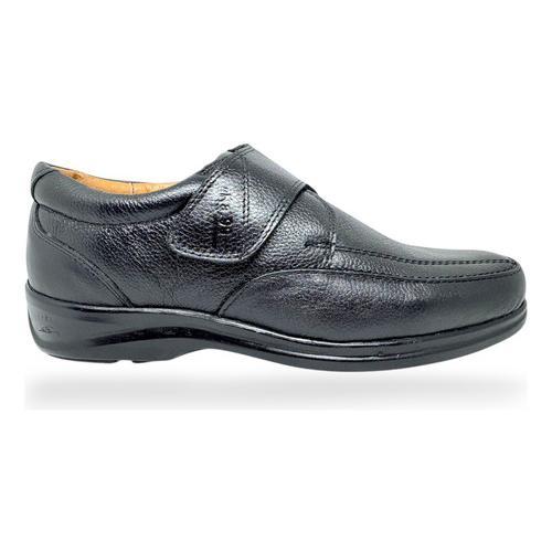 Zapato Hombre Piel Negro Confort Velcro Ka99 Calidad 1080