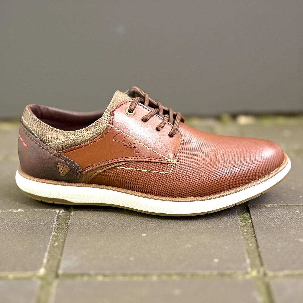 Zapato Casual Hombre Moderno Oxford Cordon Vestir Cafe Camel