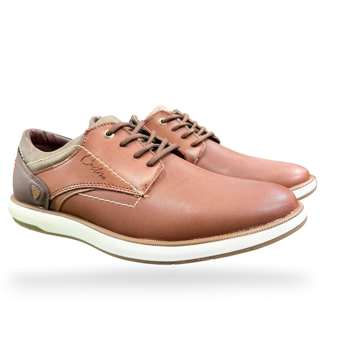 Zapato Casual Hombre Moderno Oxford Cordon Vestir Cafe Camel
